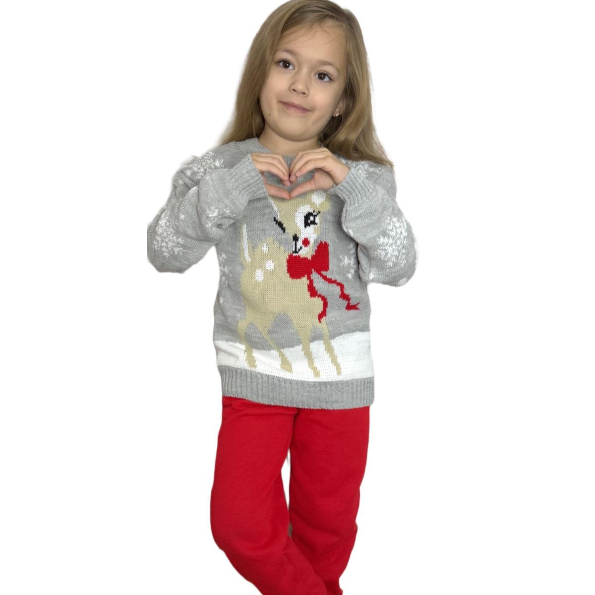 Kids Boys Girls Children Unisex XMAS Christmas Jumpers Knitted Reindeer Rudolph