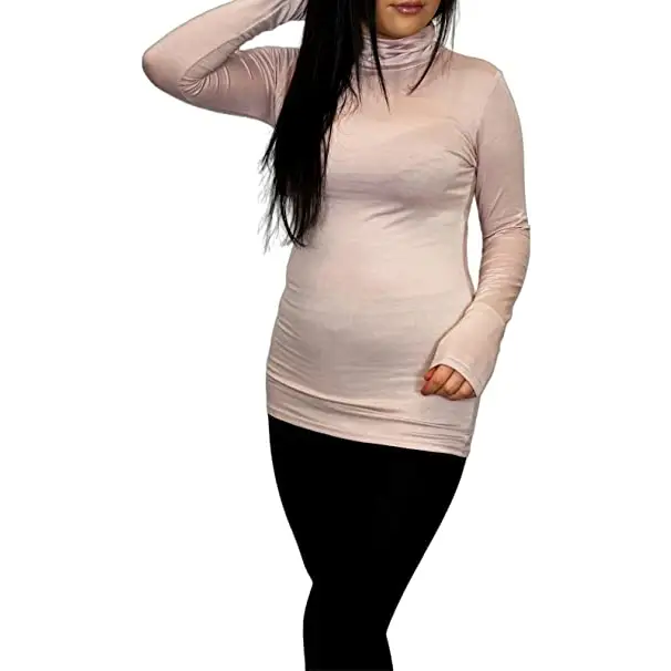 Ladies Polo Roll Neck Long Sleeve Turtle Neck Plain Jumpers