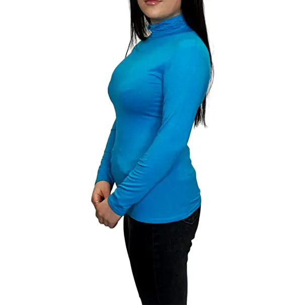 Ladies Polo Roll Neck Long Sleeve Turtle Neck Plain Jumpers