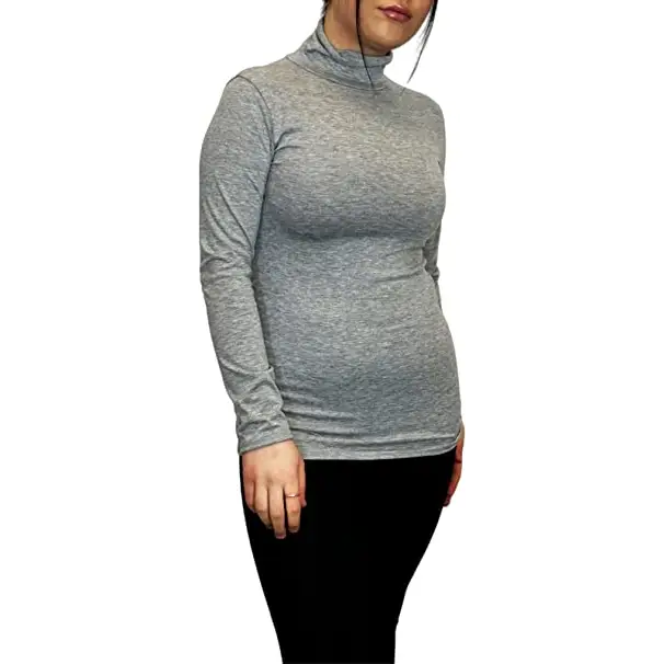 Ladies Polo Roll Neck Long Sleeve Turtle Neck Plain Jumpers