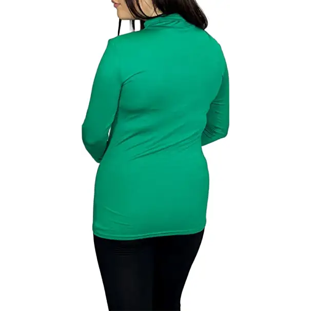 Ladies Polo Roll Neck Long Sleeve Turtle Neck Plain Jumpers