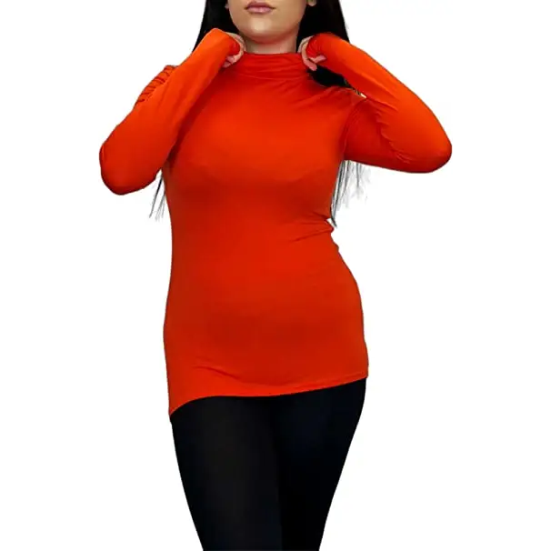 Ladies Polo Roll Neck Long Sleeve Turtle Neck Plain Jumpers