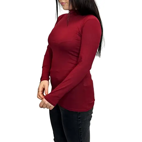 Ladies Polo Roll Neck Long Sleeve Turtle Neck Plain Jumpers