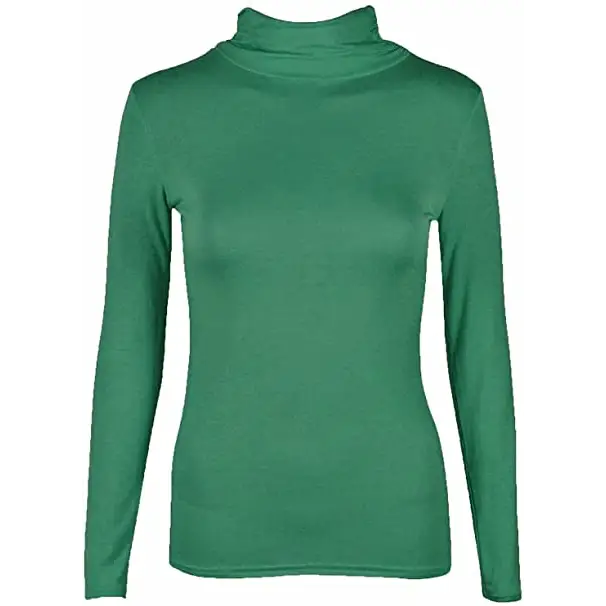 Ladies Polo Roll Neck Long Sleeve Turtle Neck Plain Jumpers