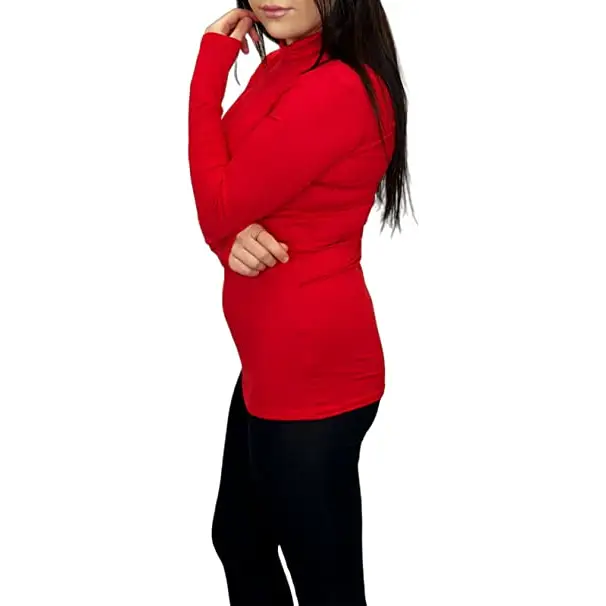 Ladies Polo Roll Neck Long Sleeve Turtle Neck Plain Jumpers