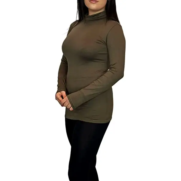 Ladies Polo Roll Neck Long Sleeve Turtle Neck Plain Jumpers