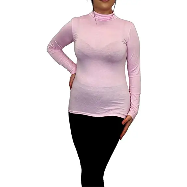 Ladies Polo Roll Neck Long Sleeve Turtle Neck Plain Jumpers