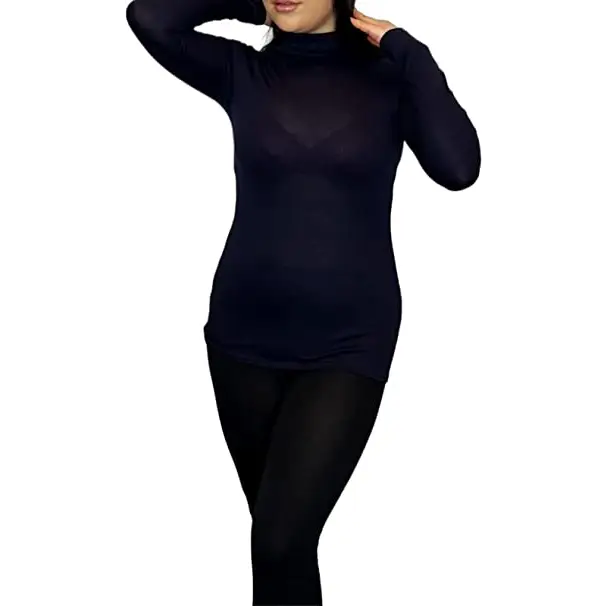 Ladies Polo Roll Neck Long Sleeve Turtle Neck Plain Jumpers