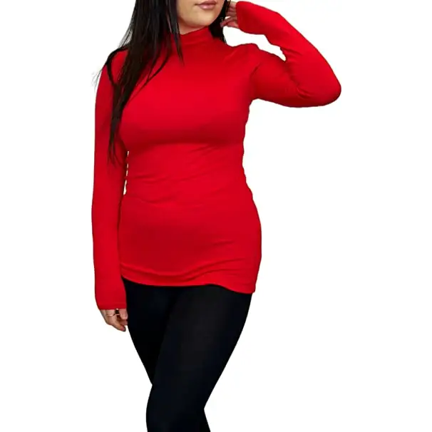 Ladies Polo Roll Neck Long Sleeve Turtle Neck Plain Jumpers