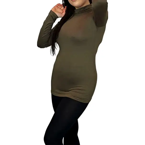 Ladies Polo Roll Neck Long Sleeve Turtle Neck Plain Jumpers