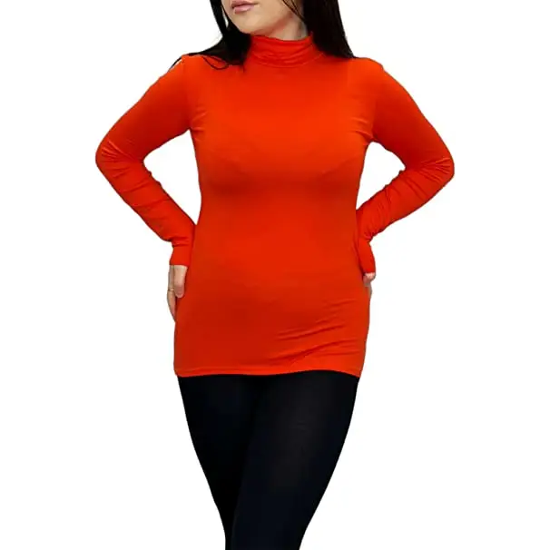 Ladies Polo Roll Neck Long Sleeve Turtle Neck Plain Jumpers