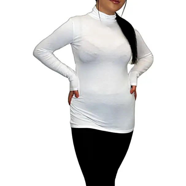 Ladies Polo Roll Neck Long Sleeve Turtle Neck Plain Jumpers