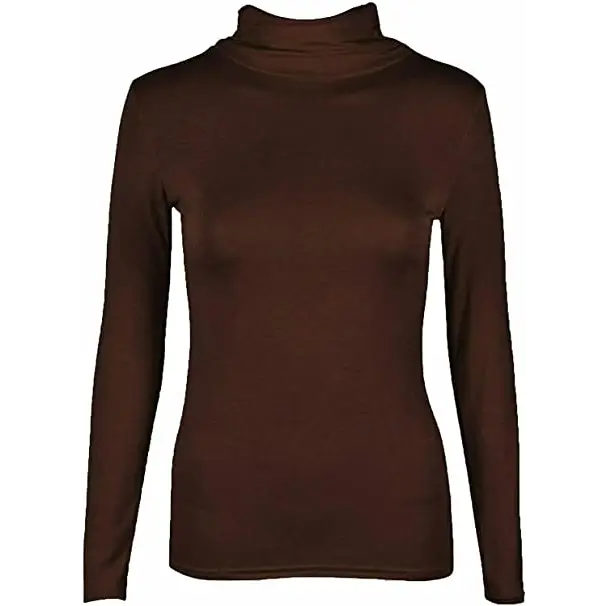 Ladies Polo Roll Neck Long Sleeve Turtle Neck Plain Jumpers