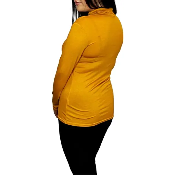 Ladies Polo Roll Neck Long Sleeve Turtle Neck Plain Jumpers