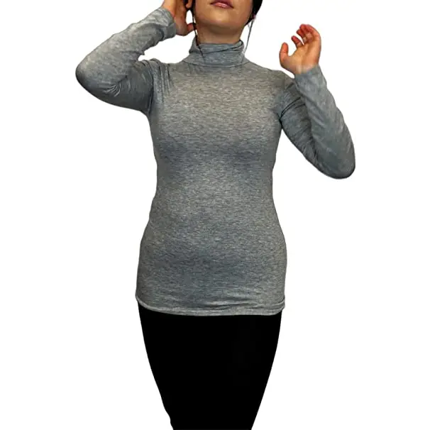 Ladies Polo Roll Neck Long Sleeve Turtle Neck Plain Jumpers