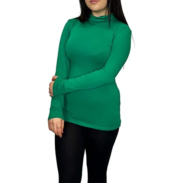 Ladies Polo Roll Neck Long Sleeve Turtle Neck Plain Jumpers