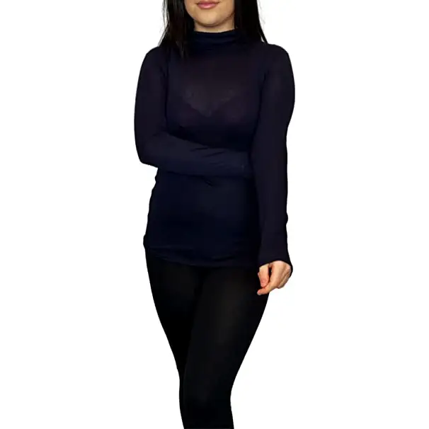 Ladies Polo Roll Neck Long Sleeve Turtle Neck Plain Jumpers