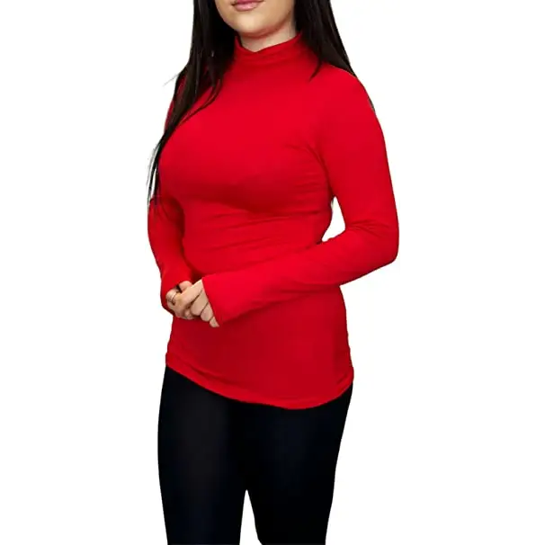 Ladies Polo Roll Neck Long Sleeve Turtle Neck Plain Jumpers