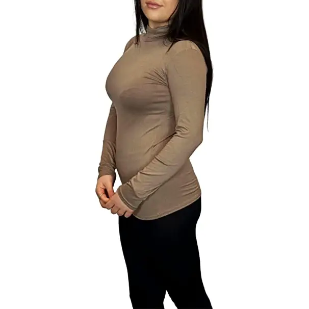 Ladies Polo Roll Neck Long Sleeve Turtle Neck Plain Jumpers