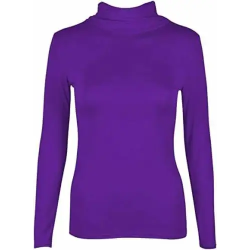 Ladies Polo Roll Neck Long Sleeve Turtle Neck Plain Jumpers