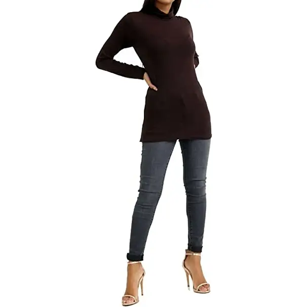 Ladies Polo Roll Neck Long Sleeve Turtle Neck Plain Jumpers