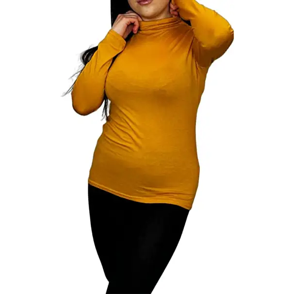 Ladies Polo Roll Neck Long Sleeve Turtle Neck Plain Jumpers