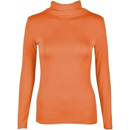 Ladies Polo Roll Neck Long Sleeve Turtle Neck Plain Jumpers