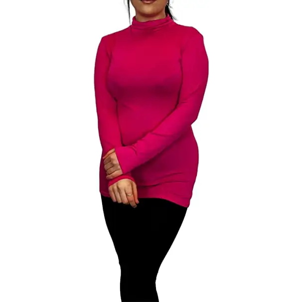 Ladies Polo Roll Neck Long Sleeve Turtle Neck Plain Jumpers