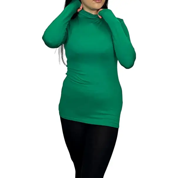 Ladies Polo Roll Neck Long Sleeve Turtle Neck Plain Jumpers