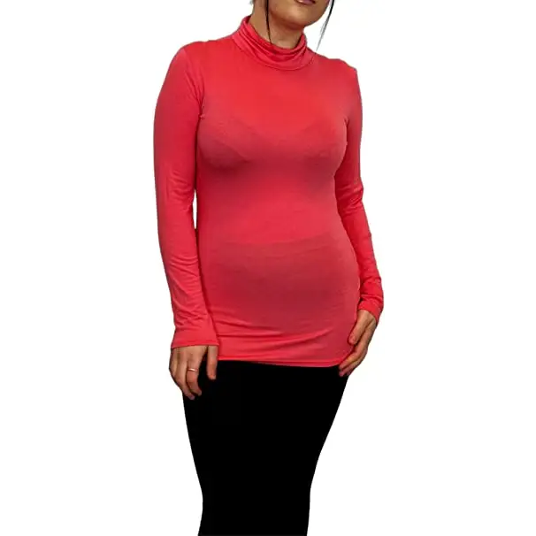 Ladies Polo Roll Neck Long Sleeve Turtle Neck Plain Jumpers