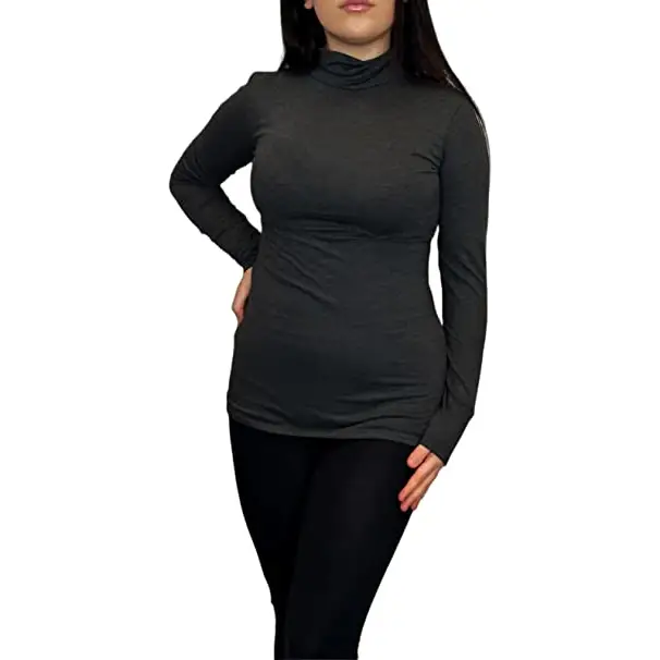 Ladies Polo Roll Neck Long Sleeve Turtle Neck Plain Jumpers