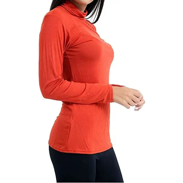 Ladies Polo Roll Neck Long Sleeve Turtle Neck Plain Jumpers