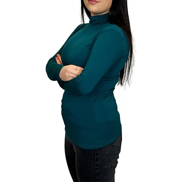 Ladies Polo Roll Neck Long Sleeve Turtle Neck Plain Jumpers