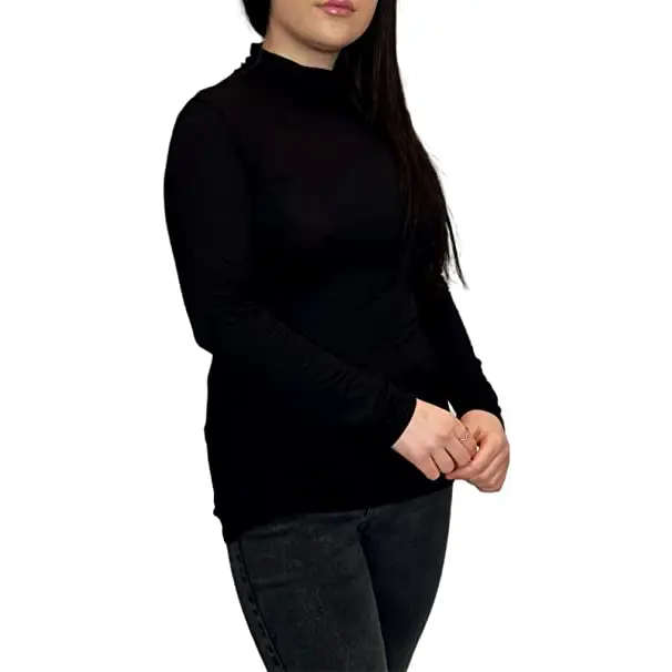 Ladies Polo Roll Neck Long Sleeve Turtle Neck Plain Jumpers