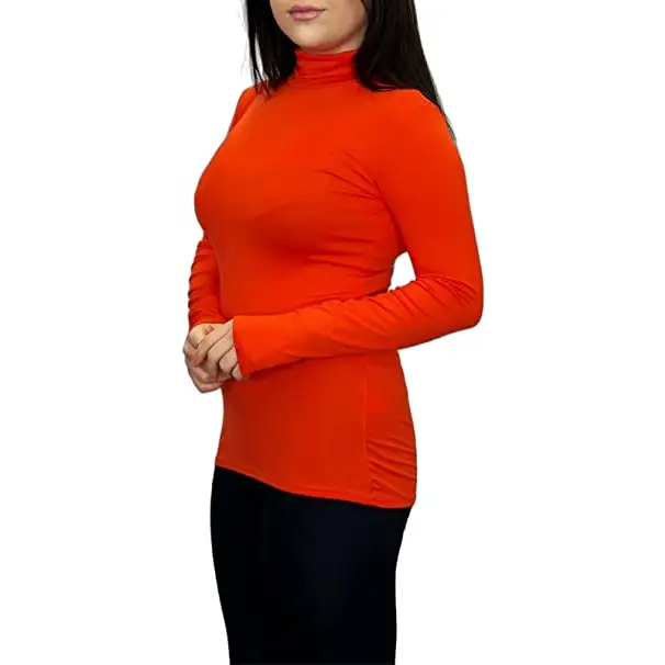 Ladies Polo Roll Neck Long Sleeve Turtle Neck Plain Jumpers