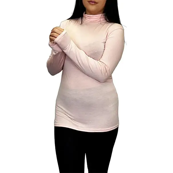 Ladies Polo Roll Neck Long Sleeve Turtle Neck Plain Jumpers