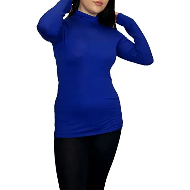 Ladies Polo Roll Neck Long Sleeve Turtle Neck Plain Jumpers