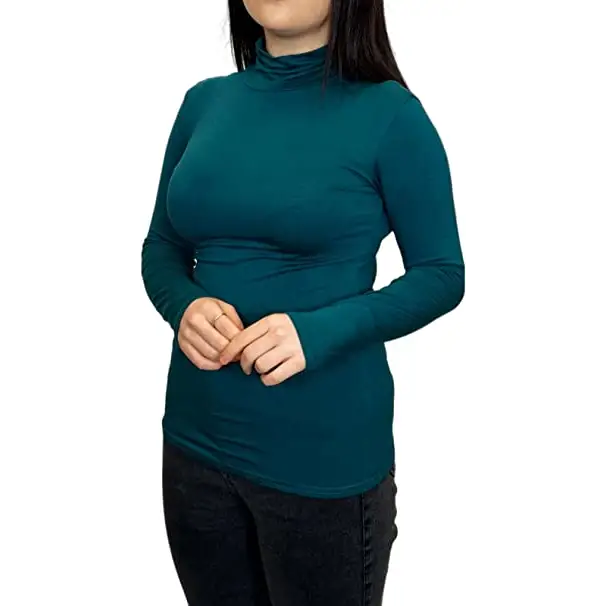 Ladies Polo Roll Neck Long Sleeve Turtle Neck Plain Jumpers