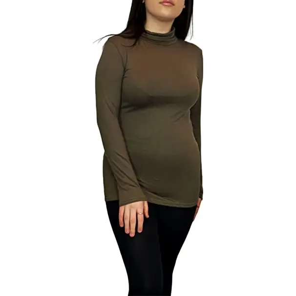 Ladies Polo Roll Neck Long Sleeve Turtle Neck Plain Jumpers