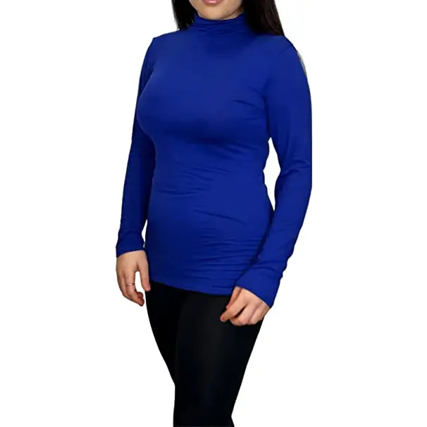 Ladies Polo Roll Neck Long Sleeve Turtle Neck Plain Jumpers