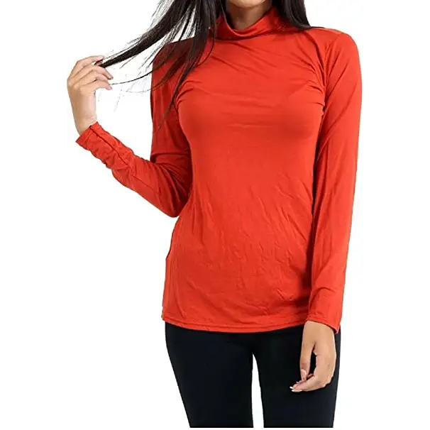 Ladies Polo Roll Neck Long Sleeve Turtle Neck Plain Jumpers