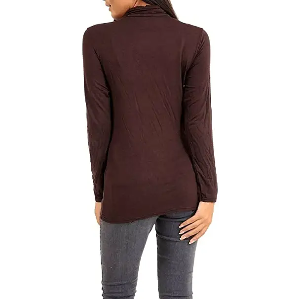 Ladies Polo Roll Neck Long Sleeve Turtle Neck Plain Jumpers