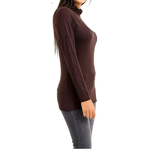 Ladies Polo Roll Neck Long Sleeve Turtle Neck Plain Jumpers