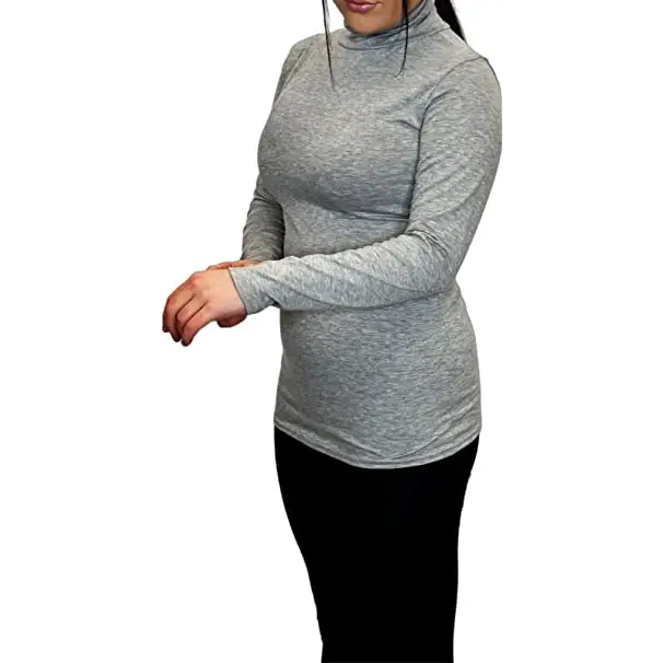 Ladies Polo Roll Neck Long Sleeve Turtle Neck Plain Jumpers