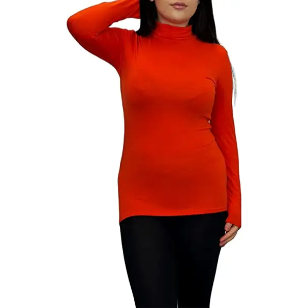 Ladies Polo Roll Neck Long Sleeve Turtle Neck Plain Jumpers