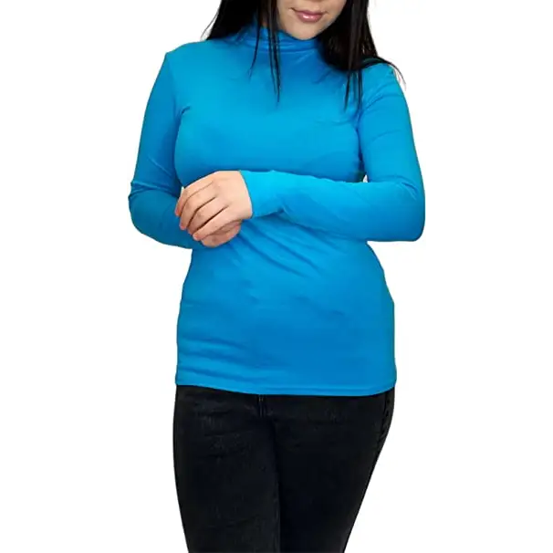 Ladies Polo Roll Neck Long Sleeve Turtle Neck Plain Jumpers