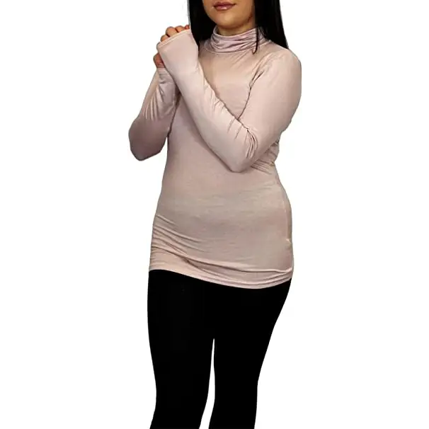 Ladies Polo Roll Neck Long Sleeve Turtle Neck Plain Jumpers