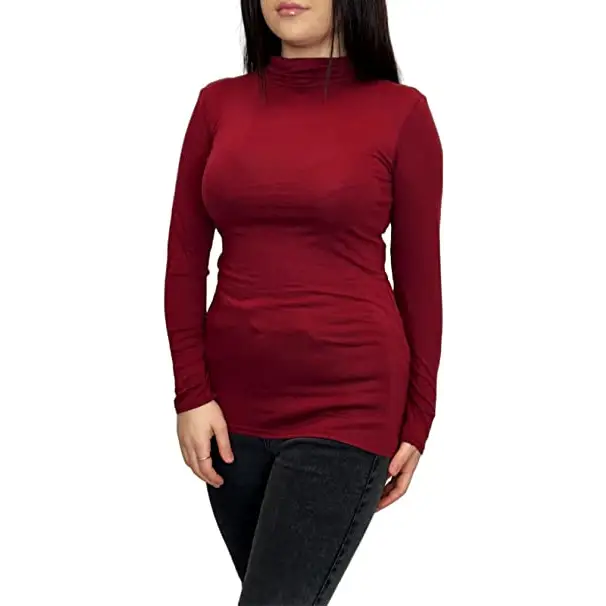 Ladies Polo Roll Neck Long Sleeve Turtle Neck Plain Jumpers