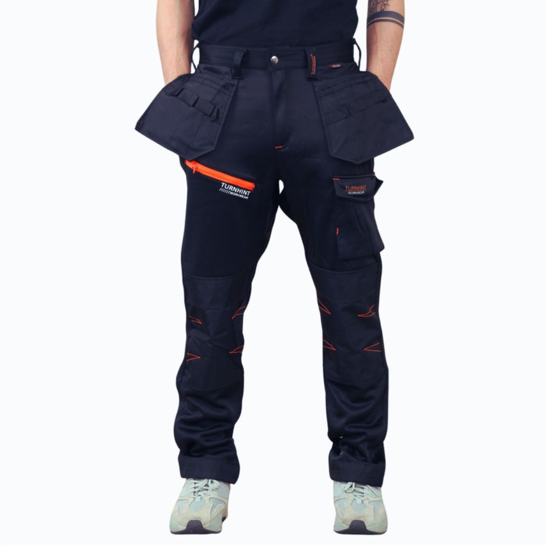 LUXE DIVA Men's Waterproof Softshell Cargo Trouser with Multi Zip Pockets Durable Safety Outdoor Work Wear Bottom Pants