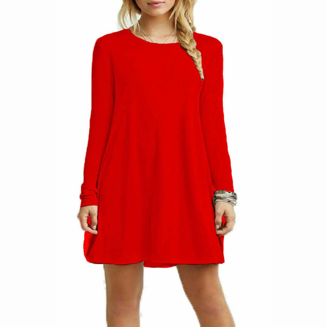 LUXE DIVA Girls Long Sleeve Dress - Flared Franki A-Line Skater Swing Style, Casual & Stylish Top for Kids 5-13 Years, School, Parties & Everyday